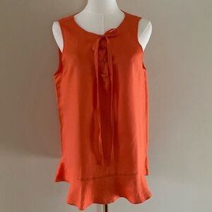 Ann Taylor Linen Blend Peplum Sleeveless Top